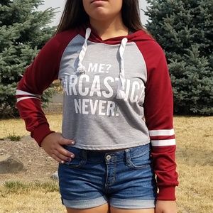 Letter print crop tee